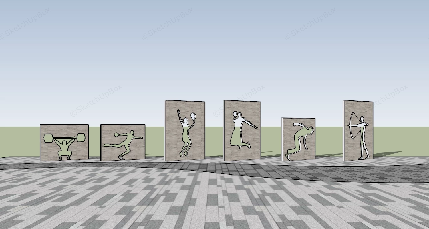 Sports Park Sculpture sketchup model preview - SketchupBox