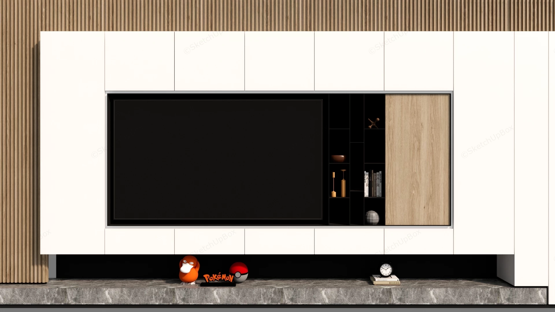 Living Room TV Accent Wall sketchup model preview - SketchupBox