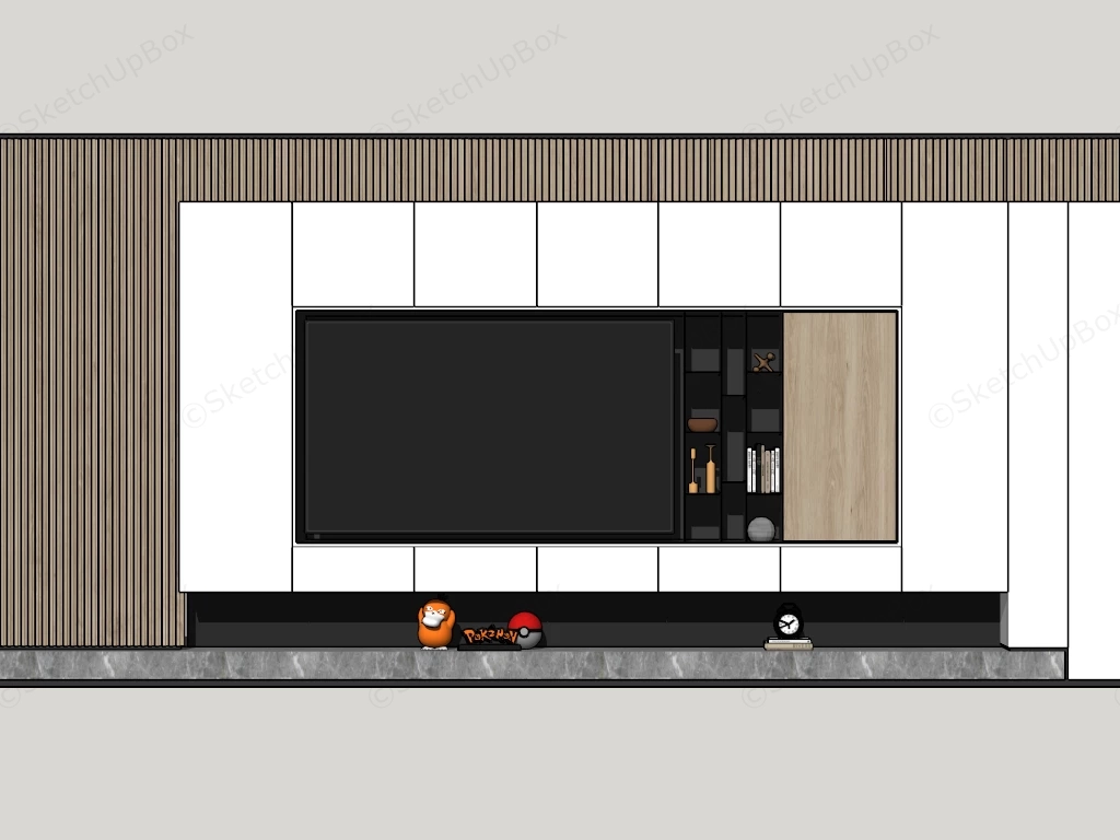 Living Room TV Accent Wall sketchup model preview - SketchupBox