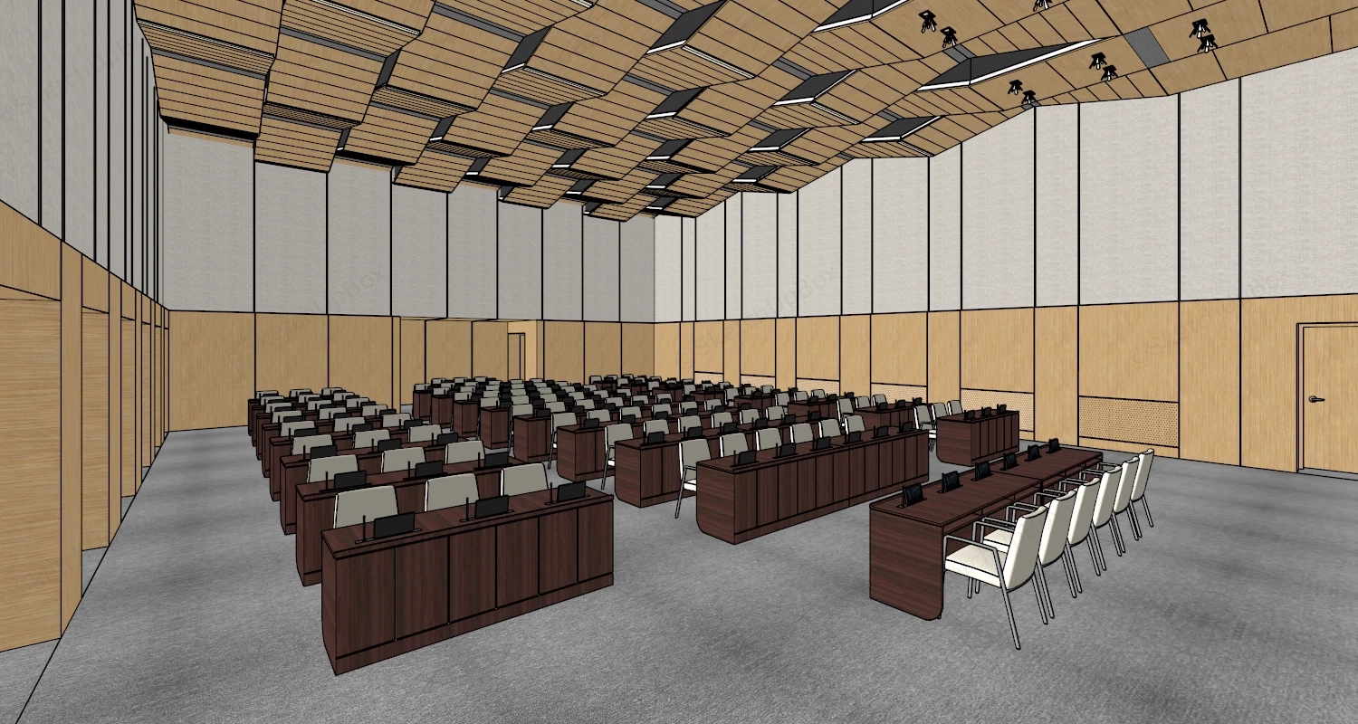 Report Conference Hall sketchup model preview - SketchupBox