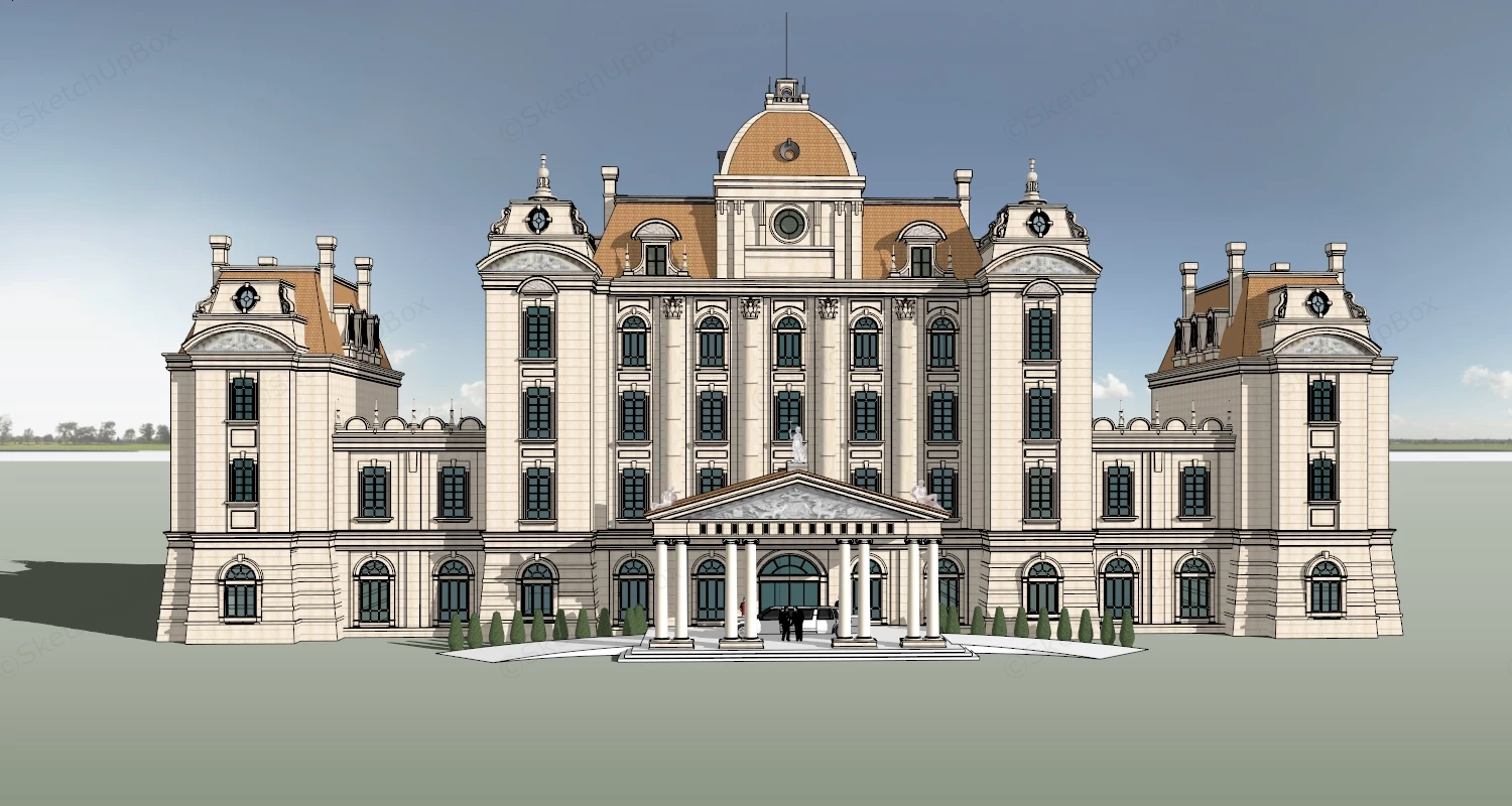 Castle Hotel sketchup model preview - SketchupBox