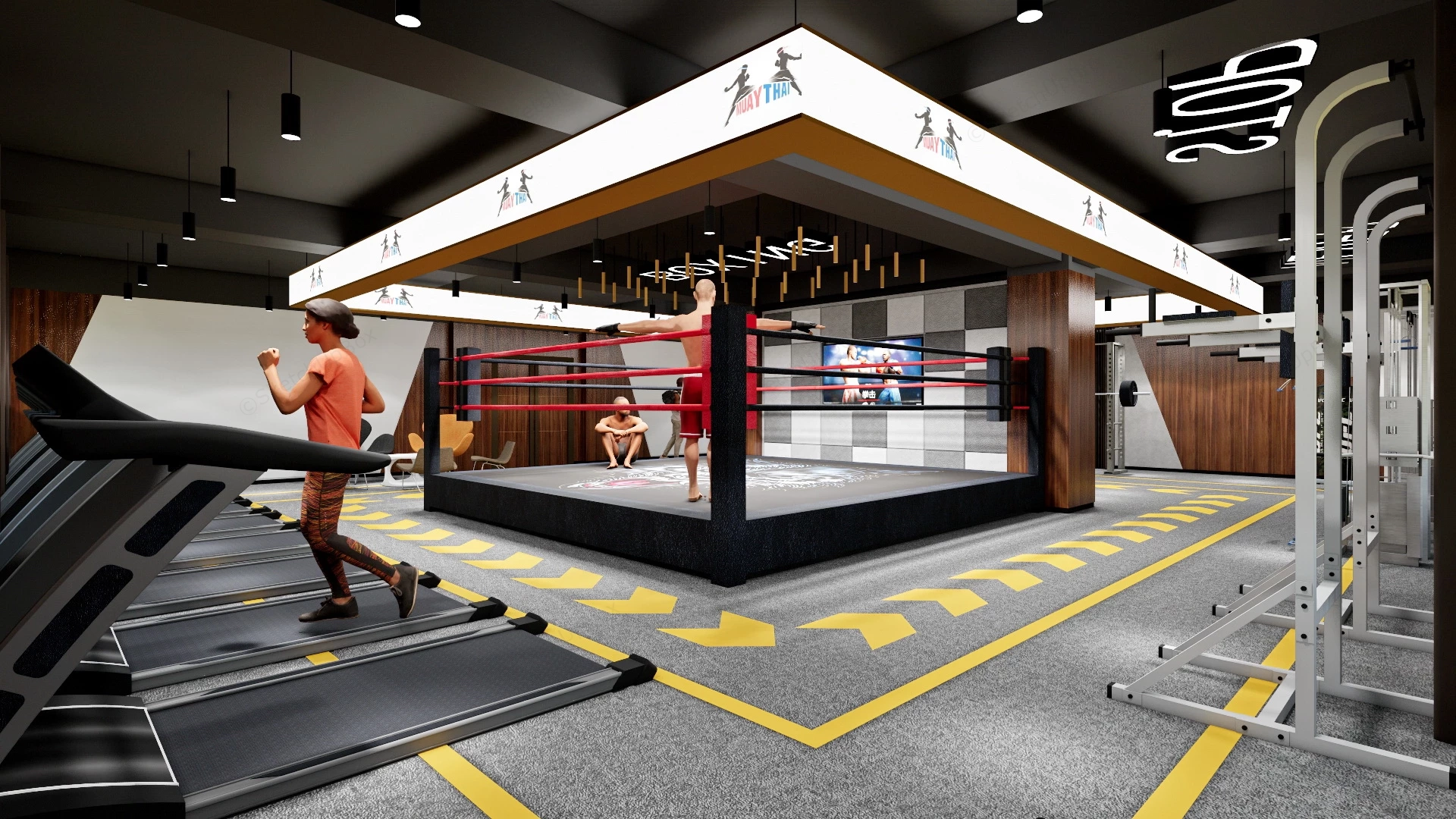Small Commercial Gym Design sketchup model preview - SketchupBox