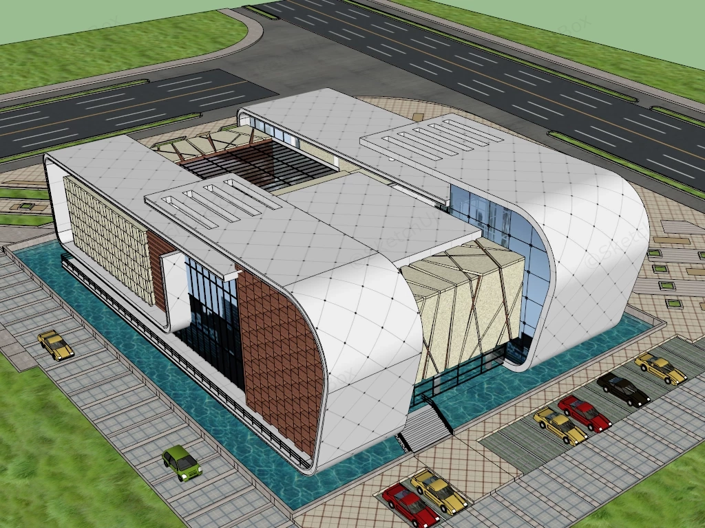 Modern Hotel Design Concept sketchup model preview - SketchupBox
