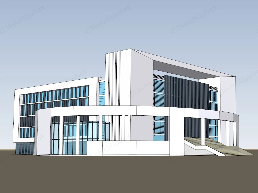 Modern Library Exterior Design sketchup model preview - SketchupBox