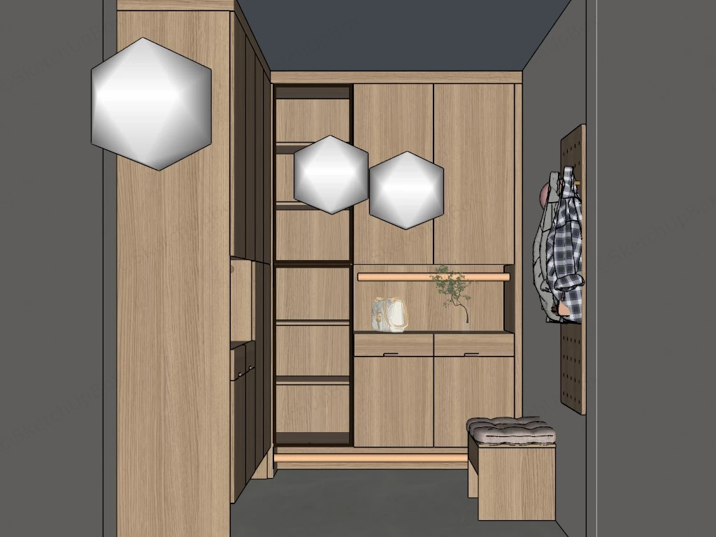 Small Mudroom Space Idea sketchup model preview - SketchupBox