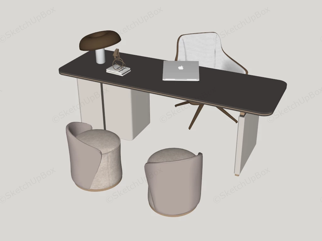 Home Office Desk And Chair Set sketchup model preview - SketchupBox