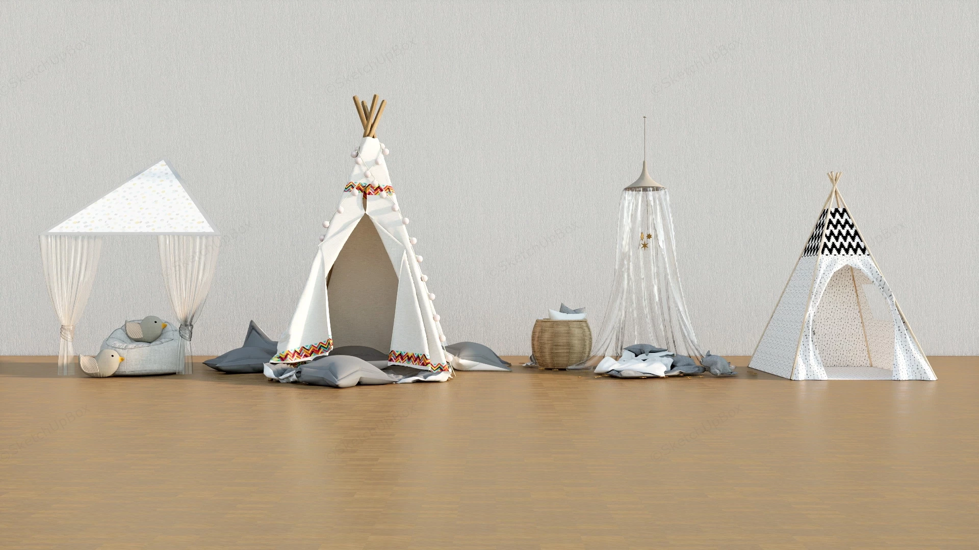 Kids Indoor Play Tents sketchup model preview - SketchupBox