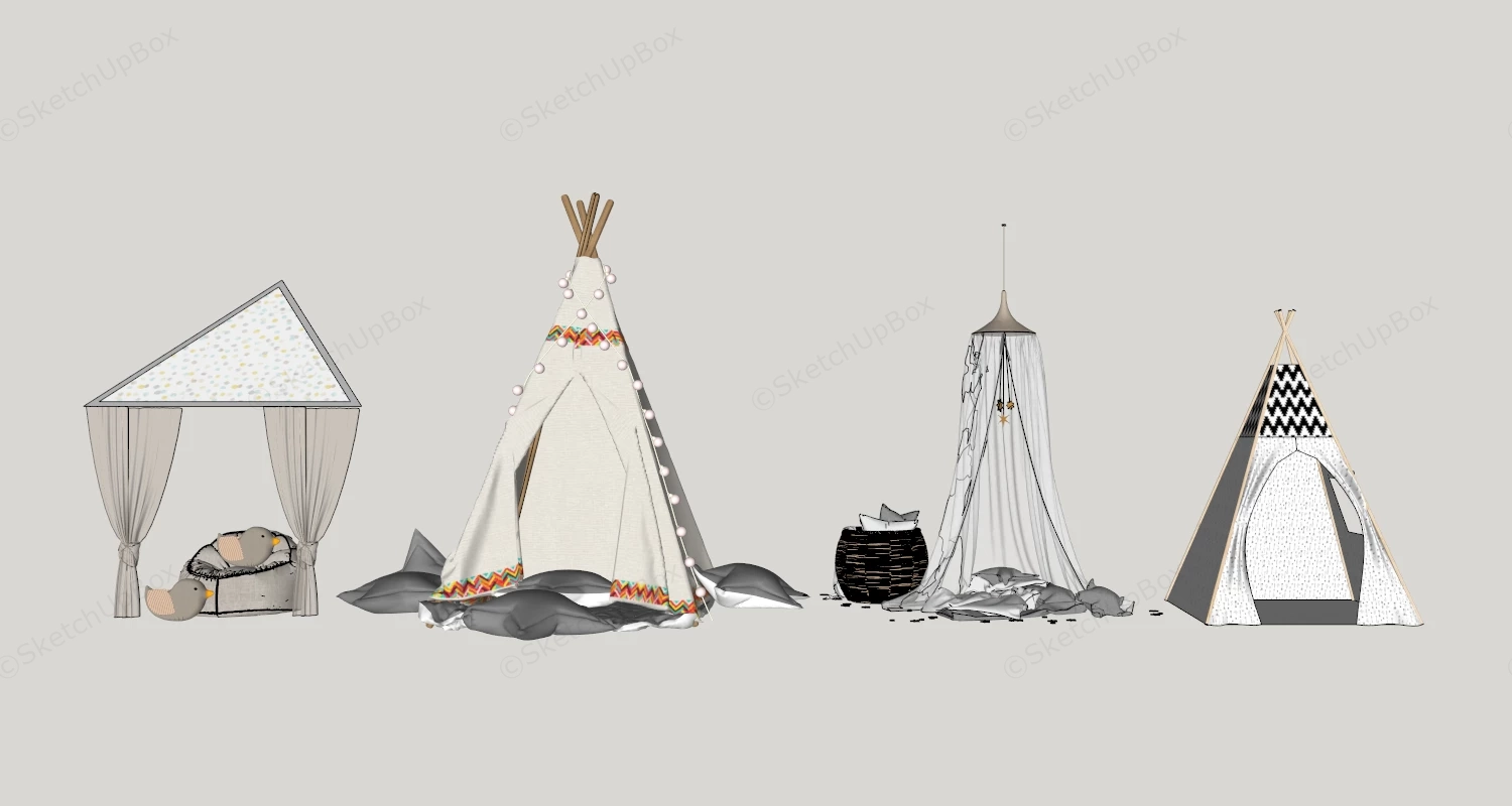 Kids Indoor Play Tents sketchup model preview - SketchupBox