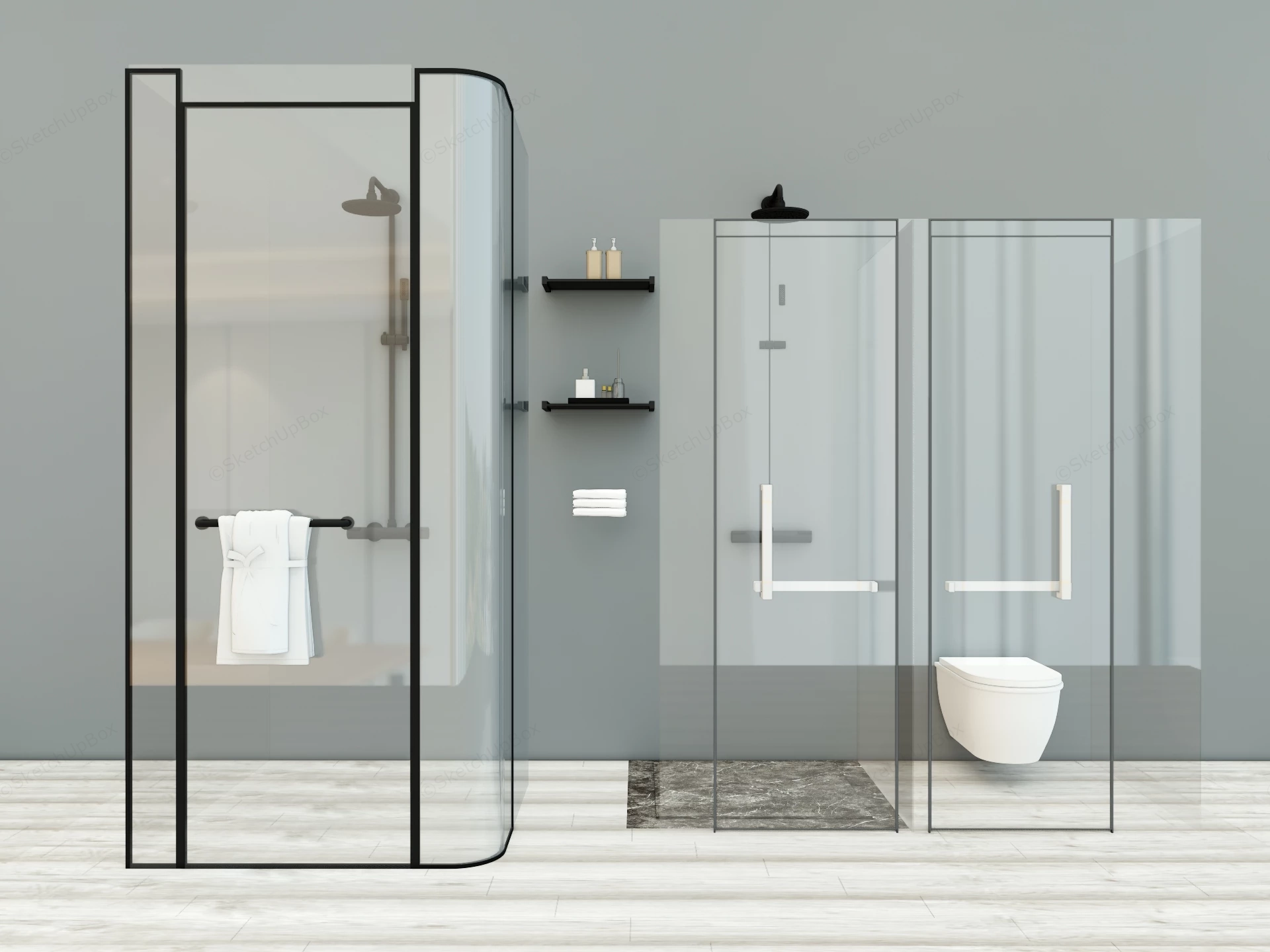 Walk In Shower Enclosures sketchup model preview - SketchupBox