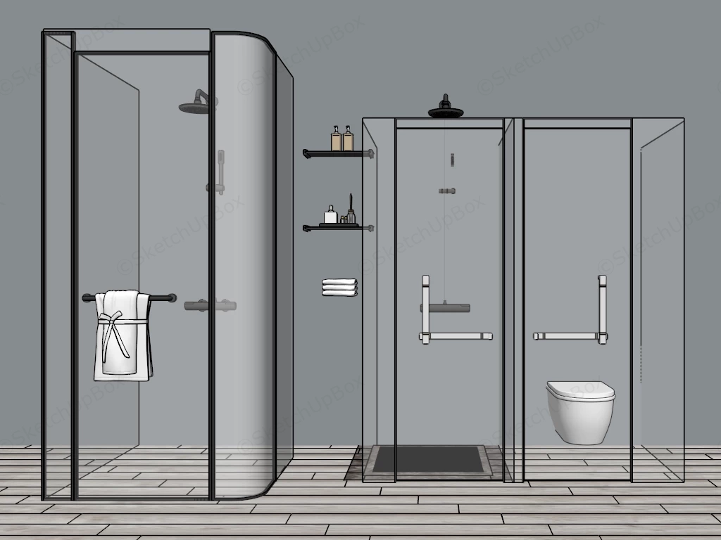 Walk In Shower Enclosures sketchup model preview - SketchupBox