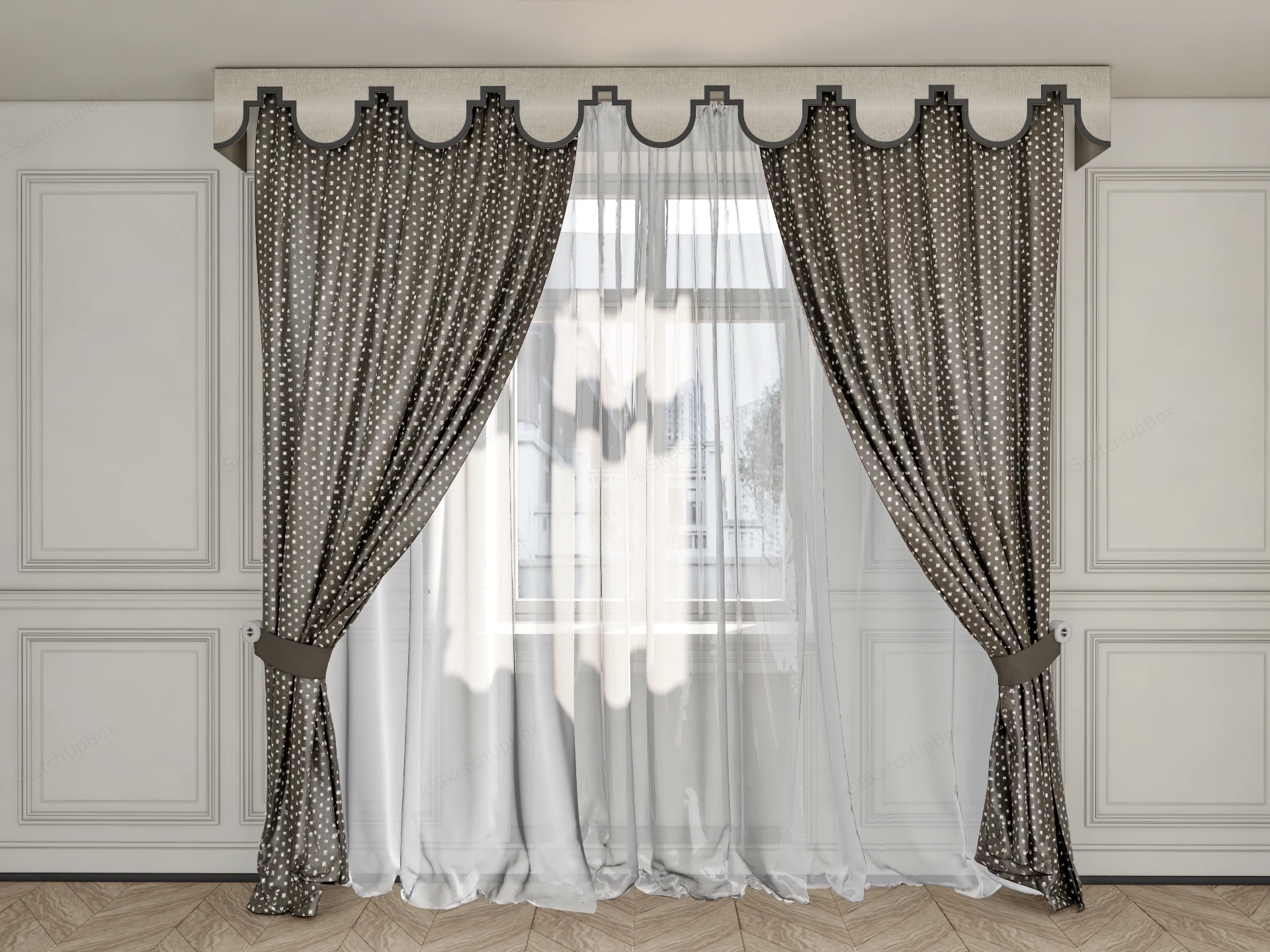 Dark Room Curtains sketchup model preview - SketchupBox
