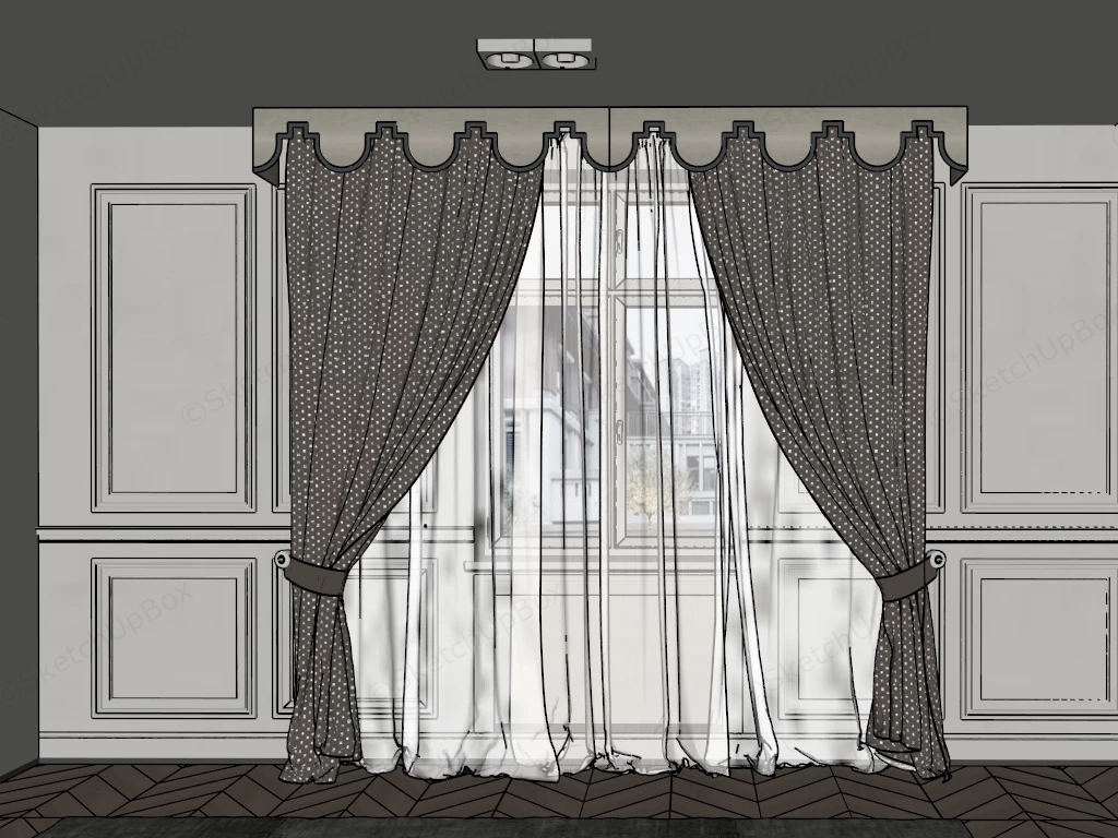 Dark Room Curtains sketchup model preview - SketchupBox