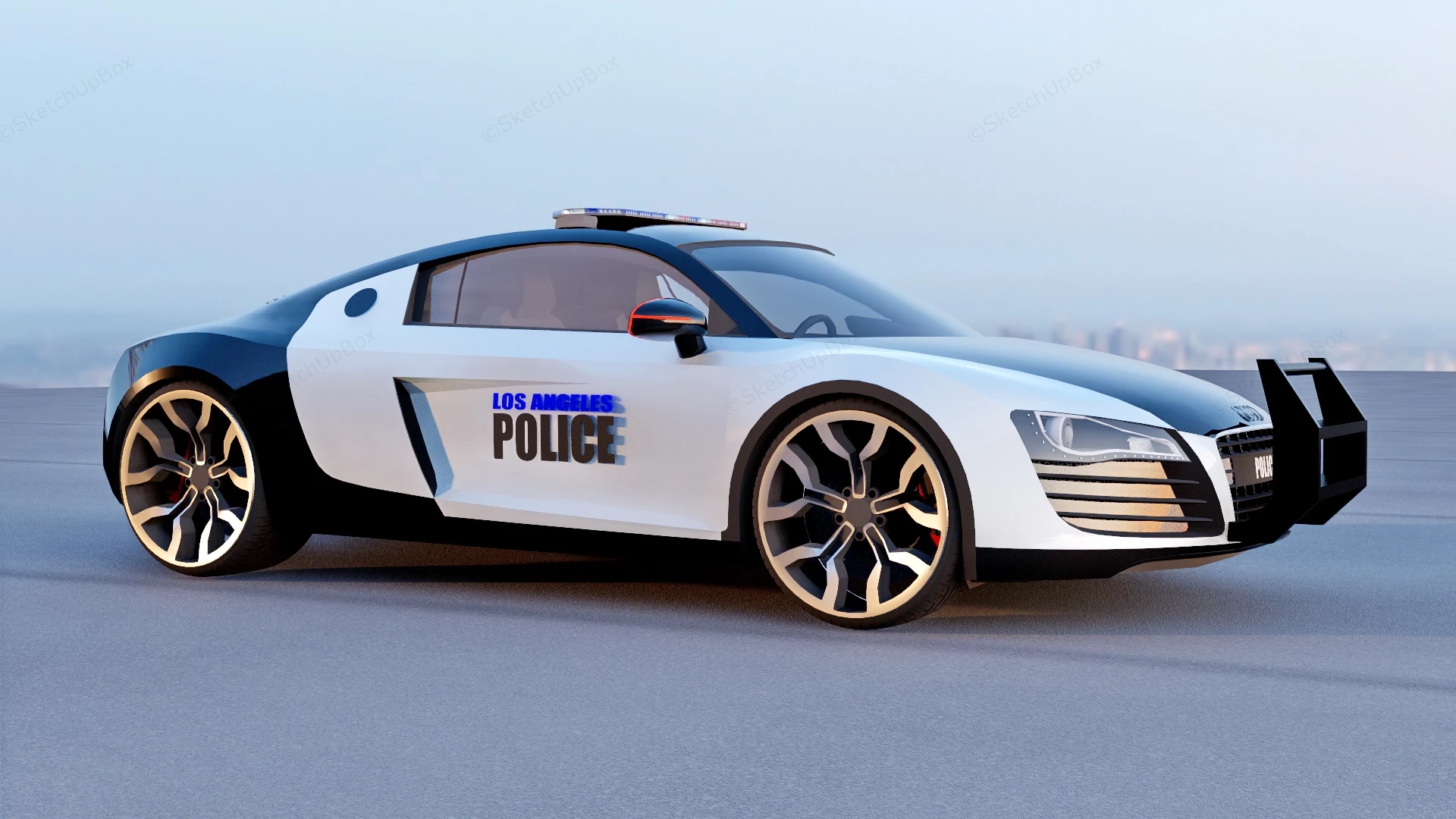 Los Angeles Police Car sketchup model preview - SketchupBox