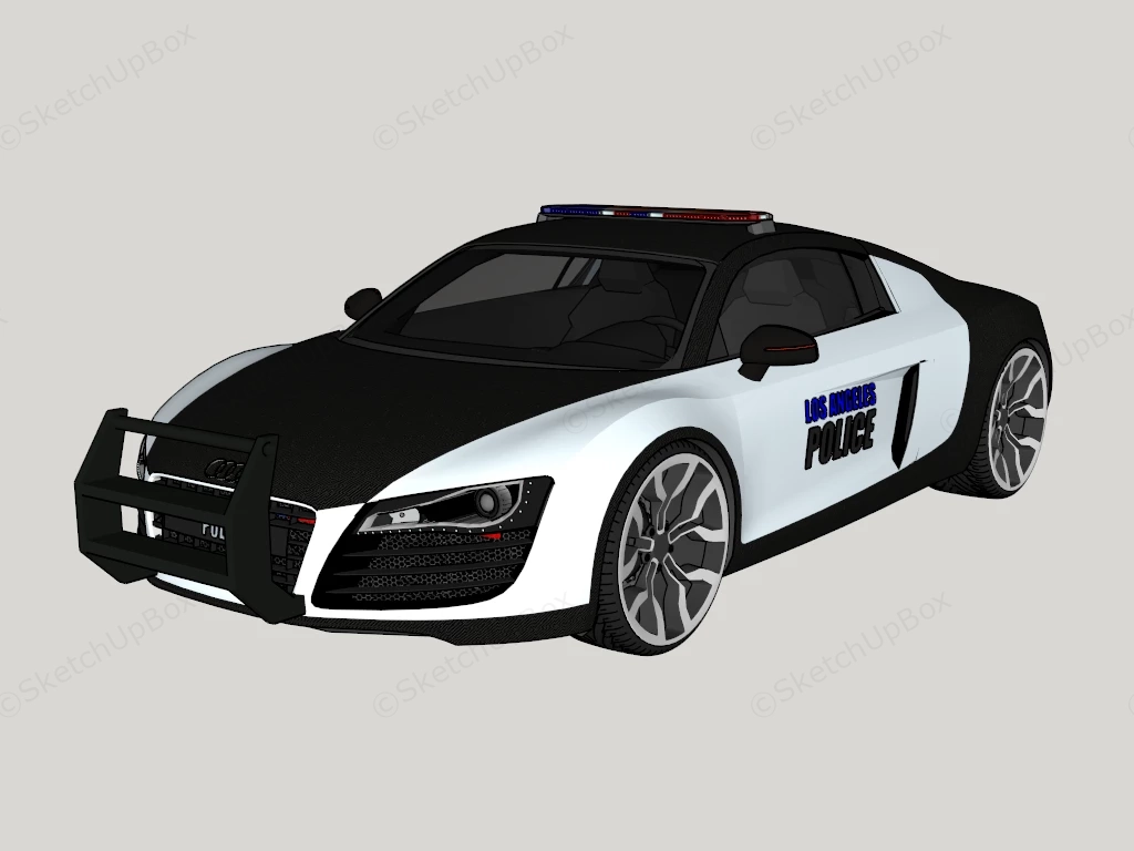 Los Angeles Police Car sketchup model preview - SketchupBox