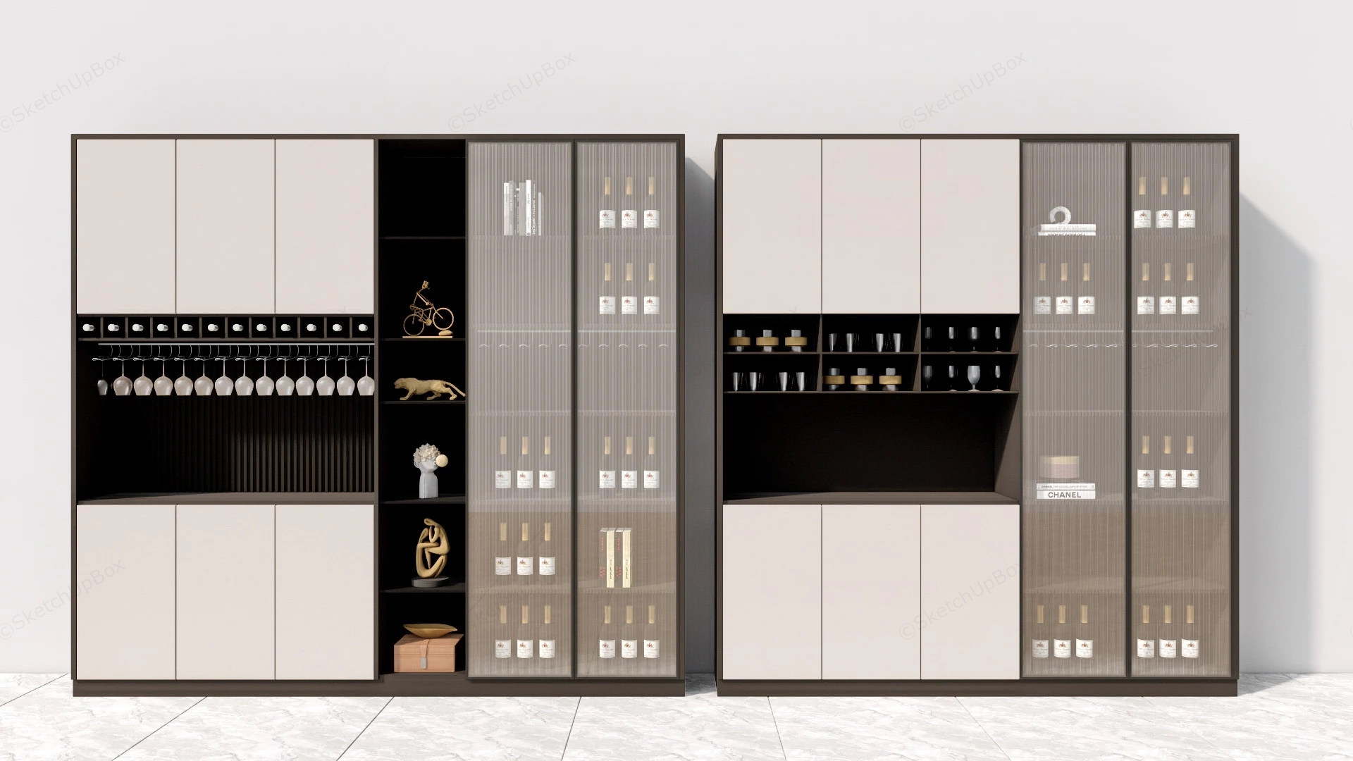 Contemporary Bar Cabinet Designs sketchup model preview - SketchupBox