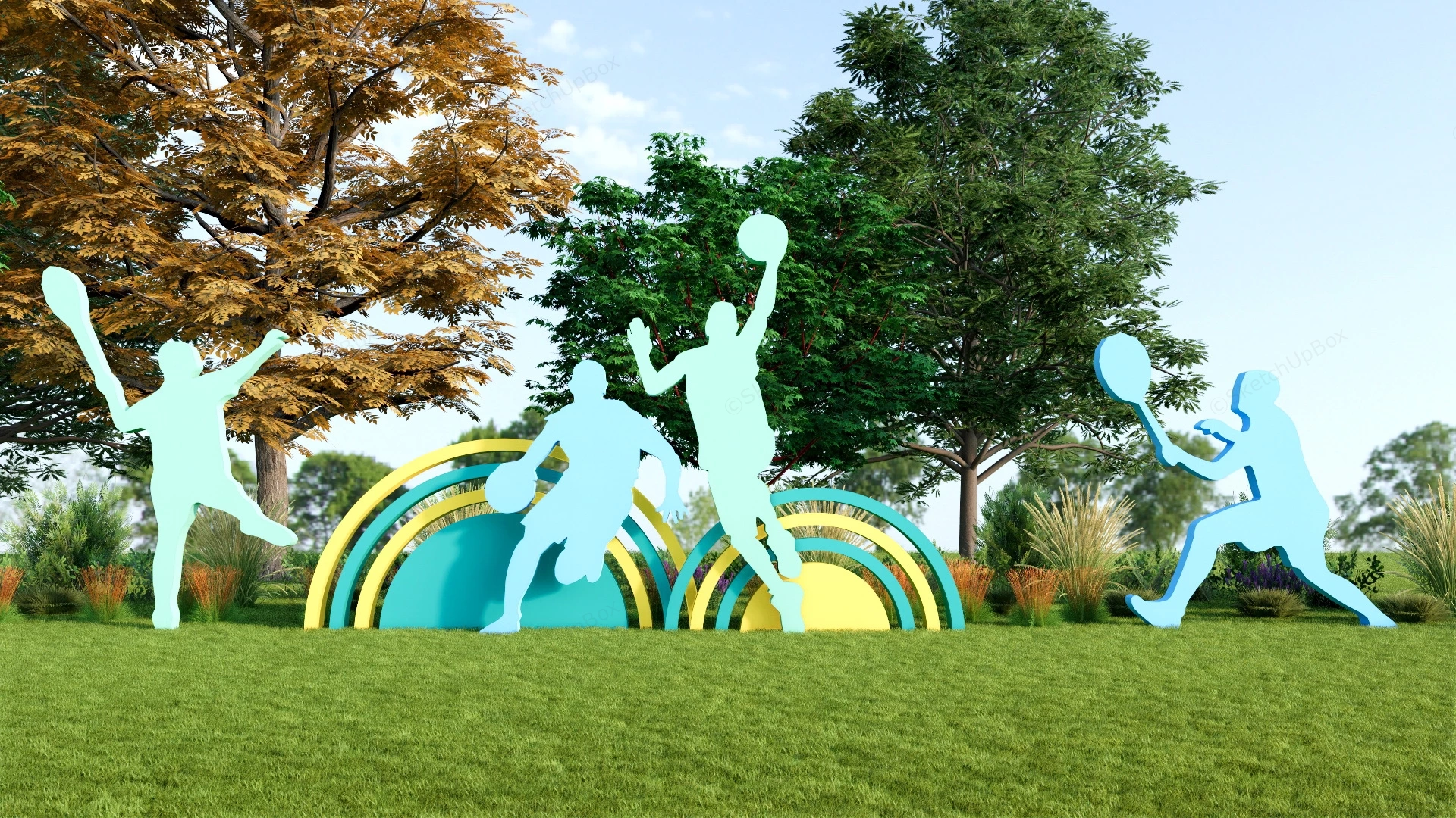 Sports Park Sculpture sketchup model preview - SketchupBox