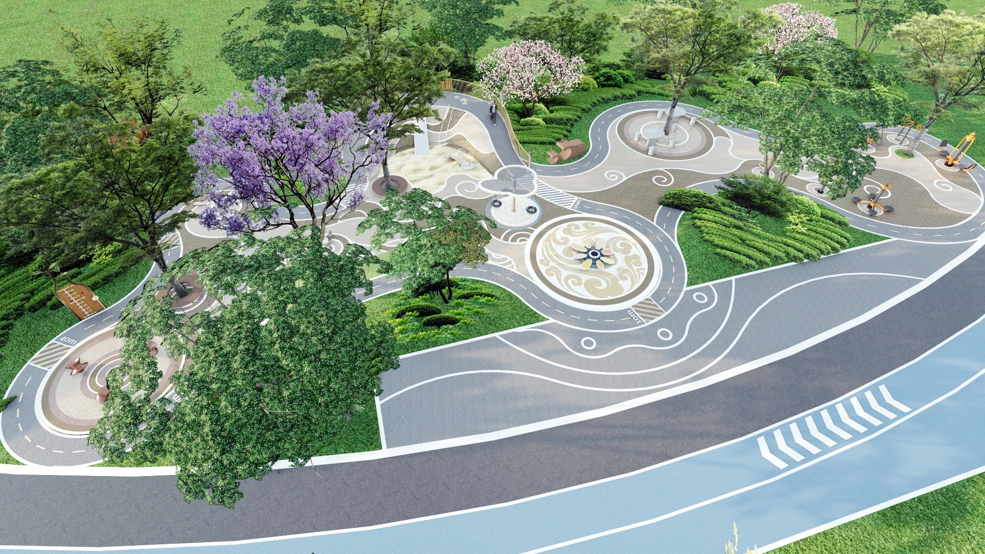 Neighborhood Park Design sketchup model preview - SketchupBox
