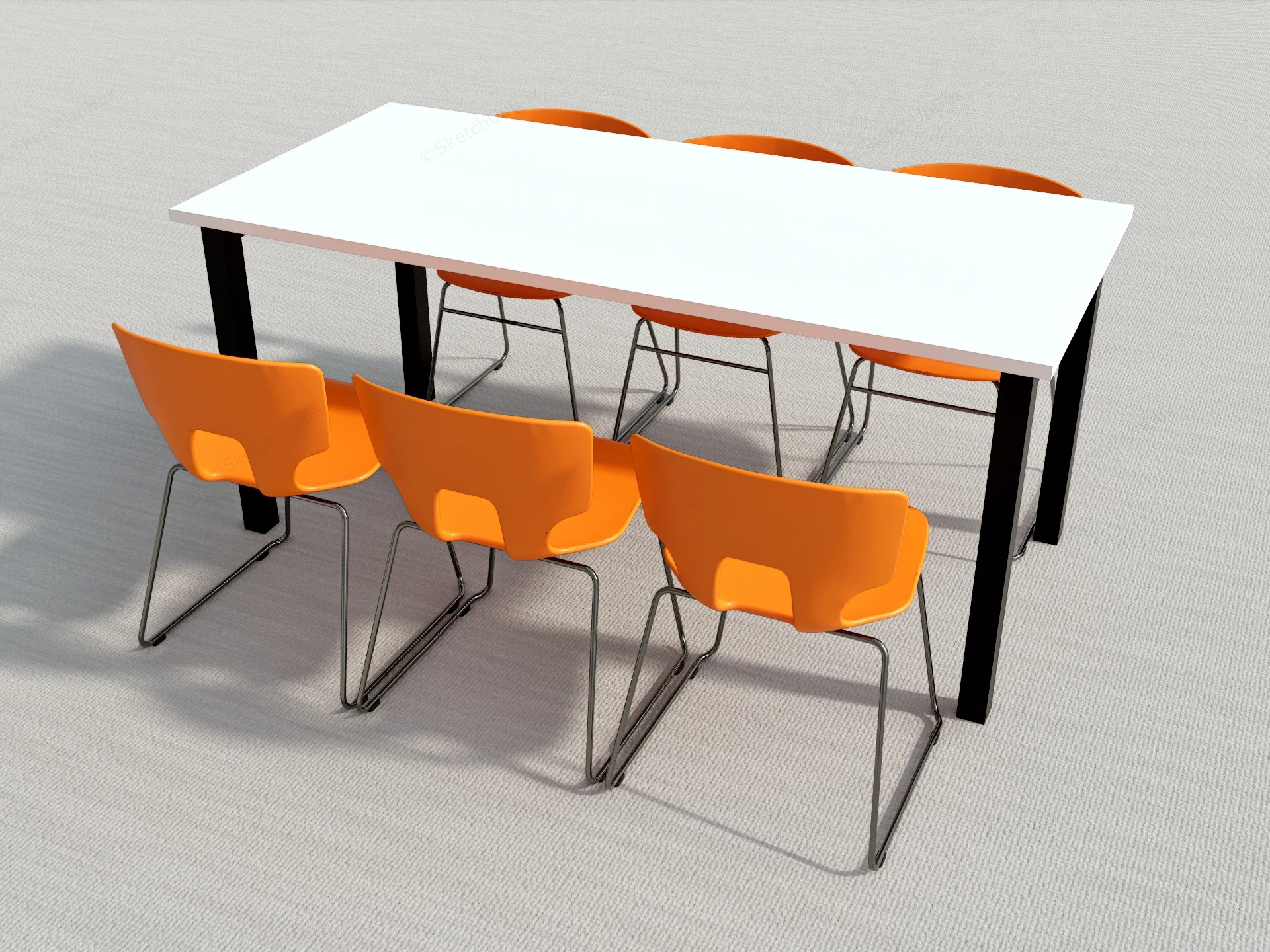 Modern Industrial Dining Set sketchup model preview - SketchupBox
