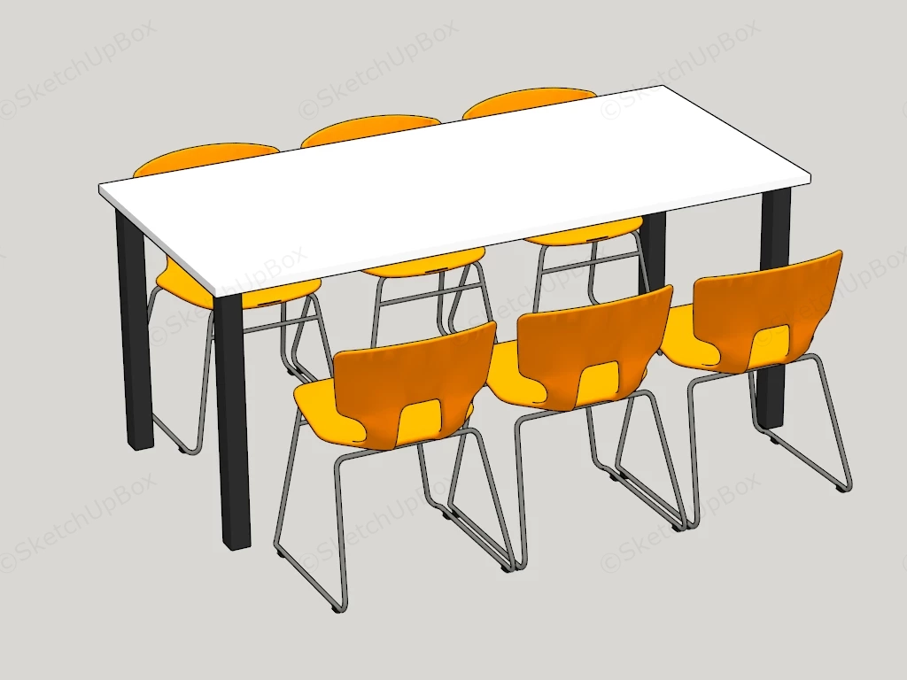 Modern Industrial Dining Set sketchup model preview - SketchupBox