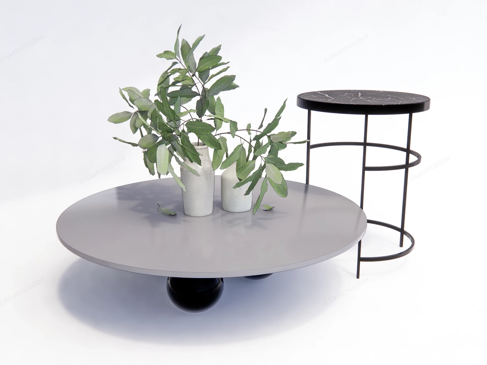 Modern Coffee Table Set sketchup model preview - SketchupBox