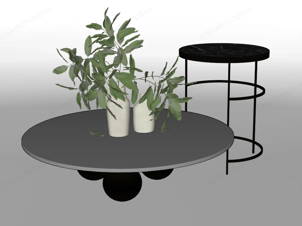 Modern Coffee Table Set sketchup model preview - SketchupBox