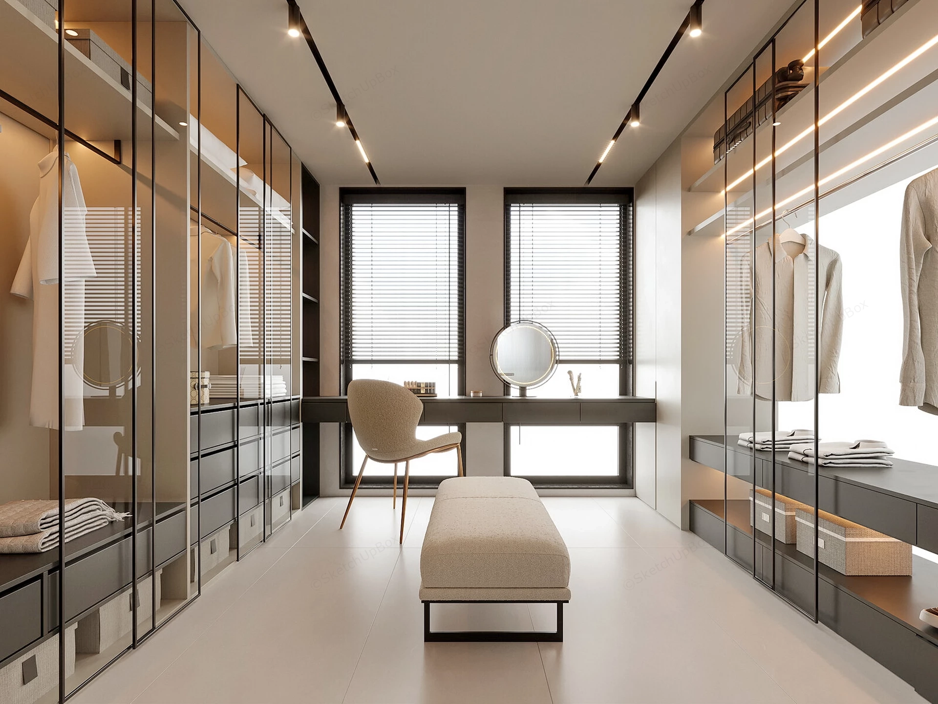 Modern Dressing Room Interior Design sketchup model preview - SketchupBox