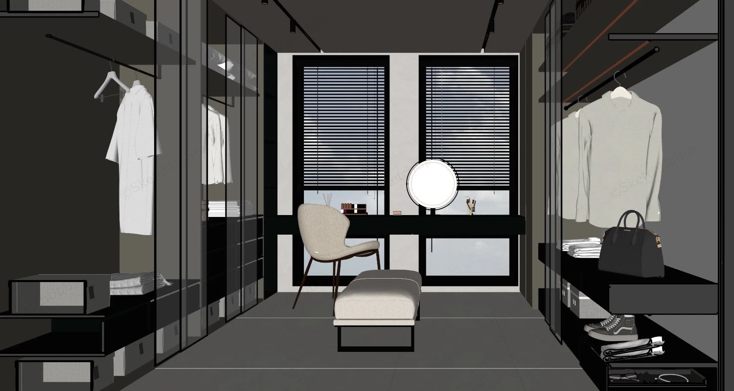 Modern Dressing Room Interior Design sketchup model preview - SketchupBox
