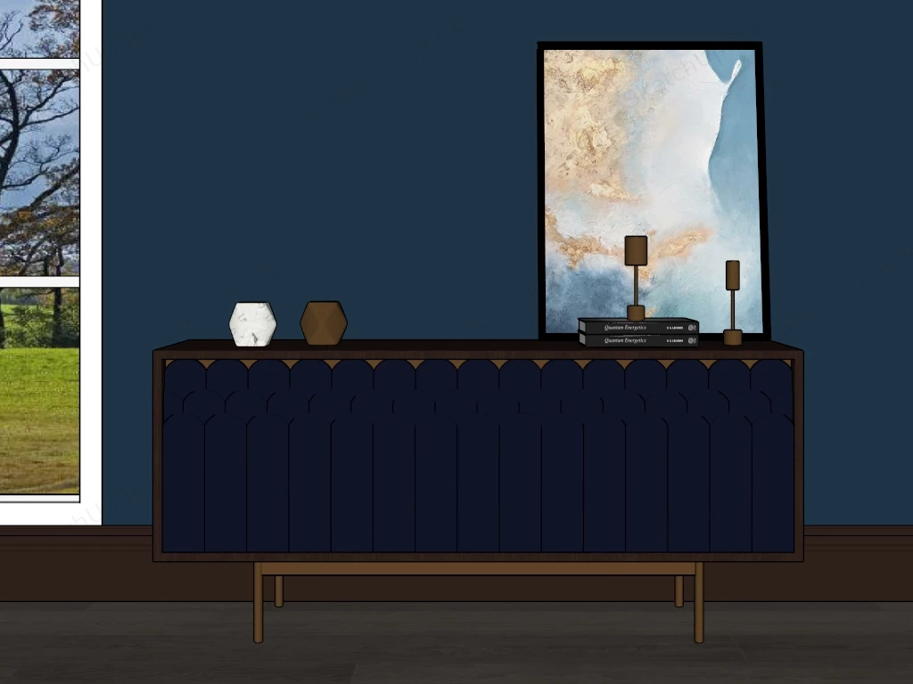 Living Room Accent Sideboard sketchup model preview - SketchupBox