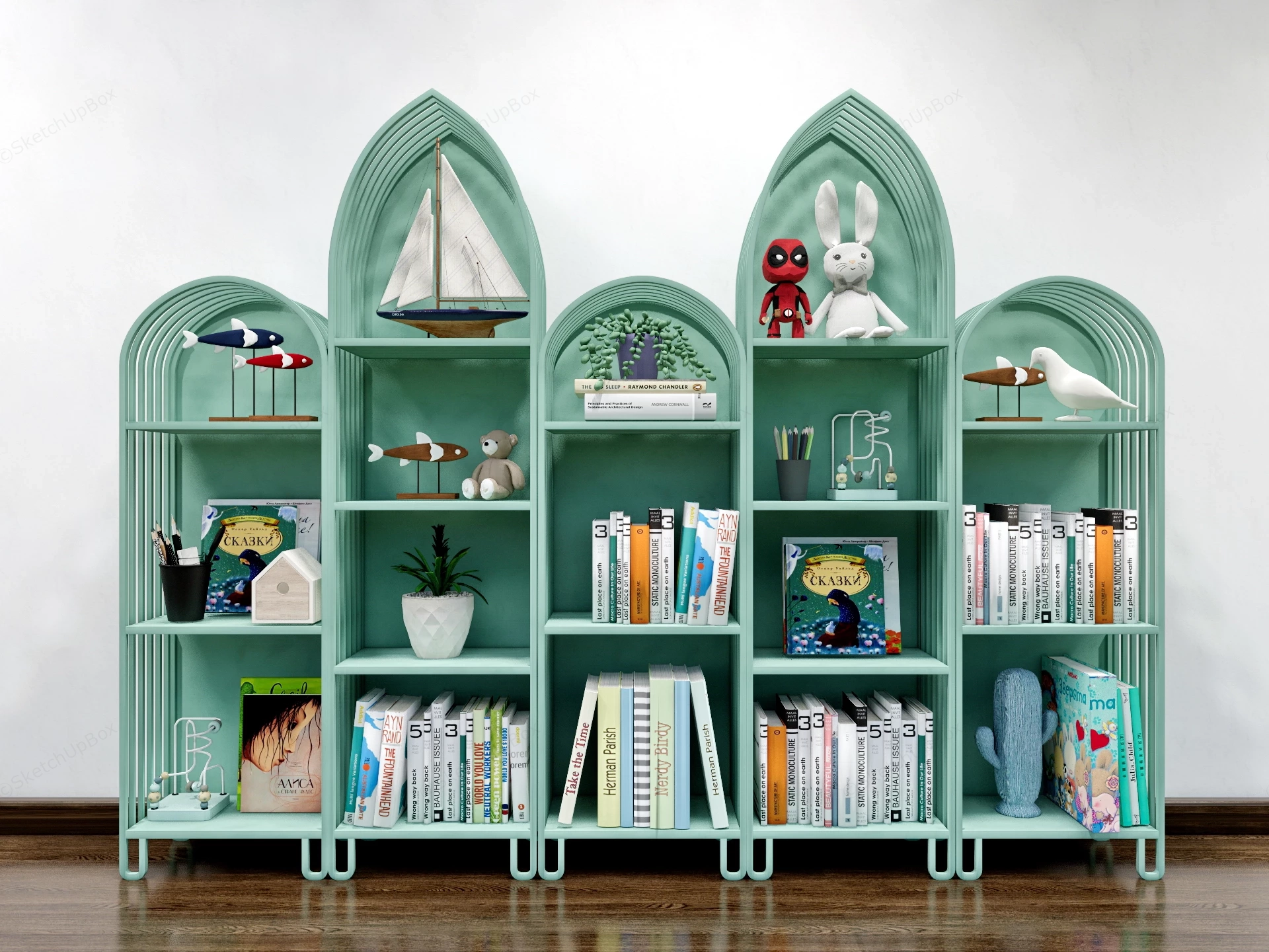 Kids Room Bookshelf sketchup model preview - SketchupBox
