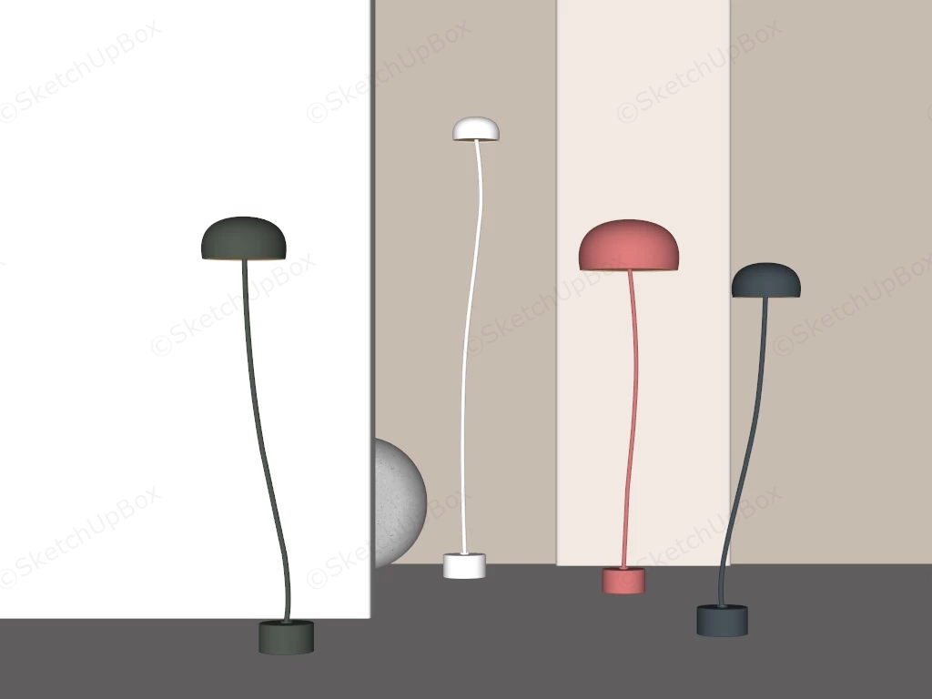 Modern Metal Floor Lamps sketchup model preview - SketchupBox