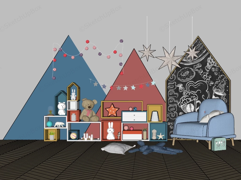 Kids Room Toy Storage sketchup model preview - SketchupBox