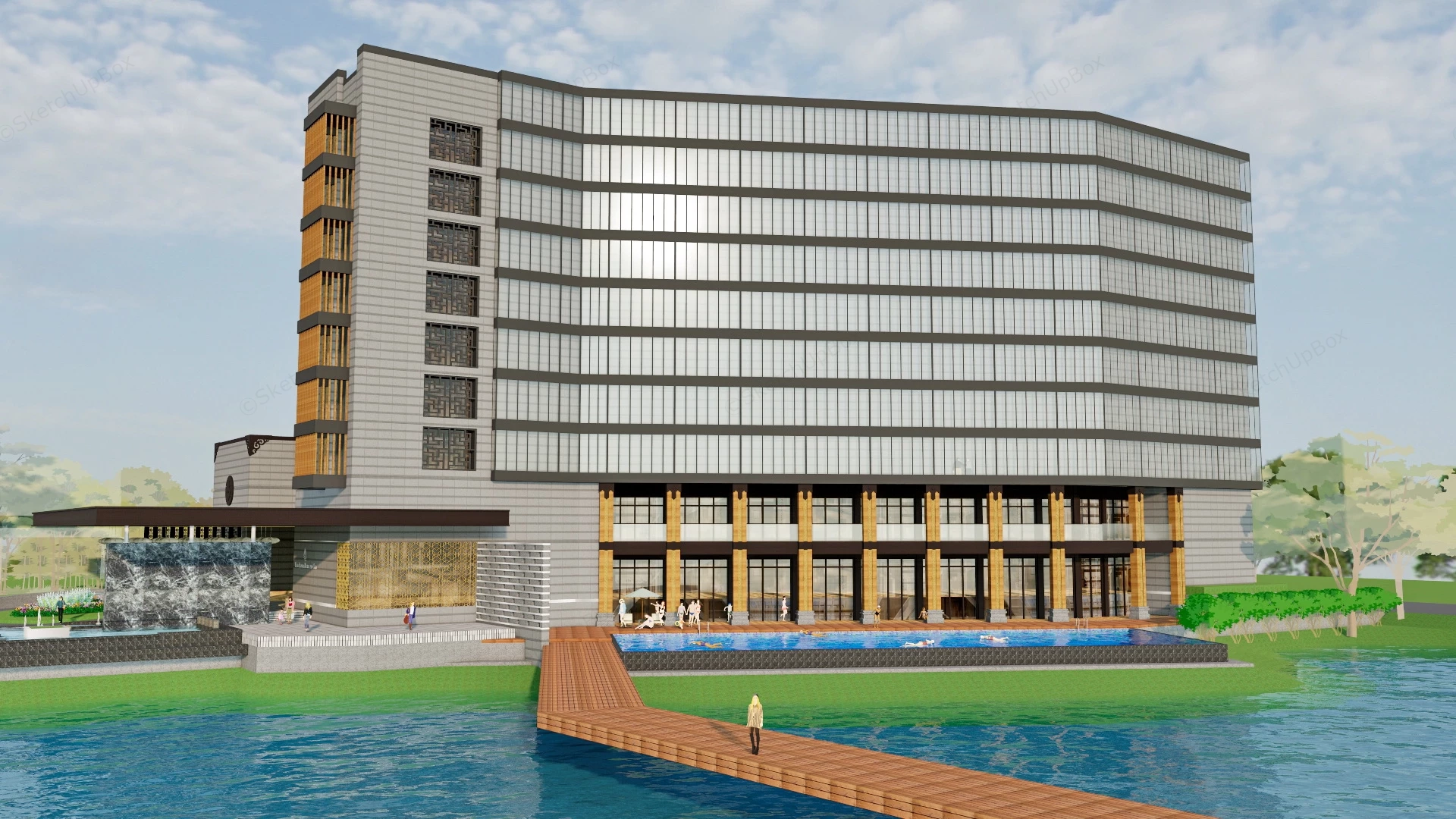 Four Seasons Resort sketchup model preview - SketchupBox