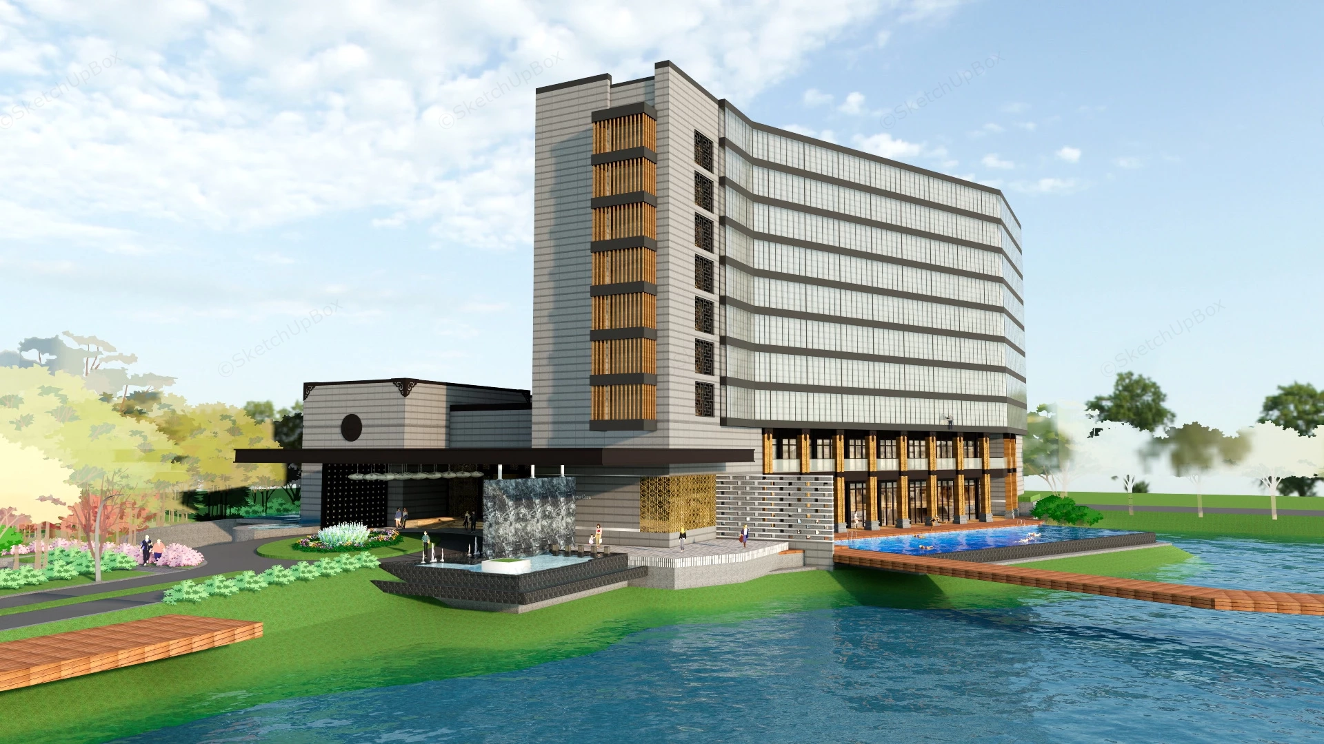 Four Seasons Resort sketchup model preview - SketchupBox