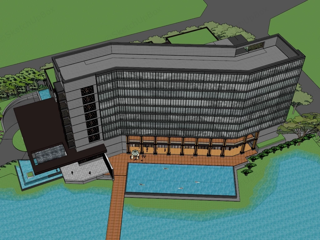 Four Seasons Resort sketchup model preview - SketchupBox