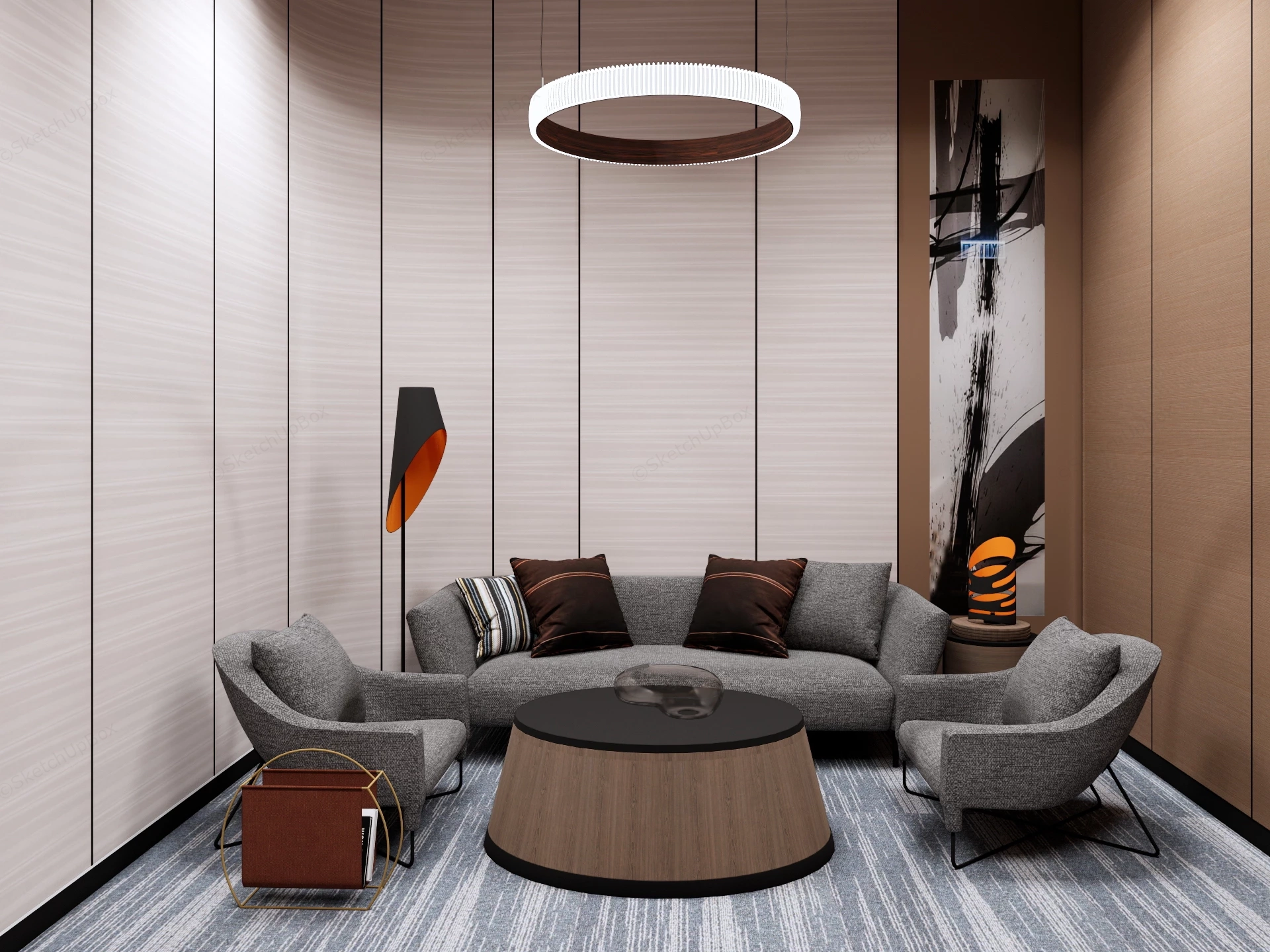 Tiny Living Room Interior Design sketchup model preview - SketchupBox
