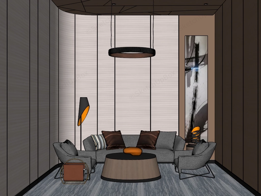 Tiny Living Room Interior Design sketchup model preview - SketchupBox
