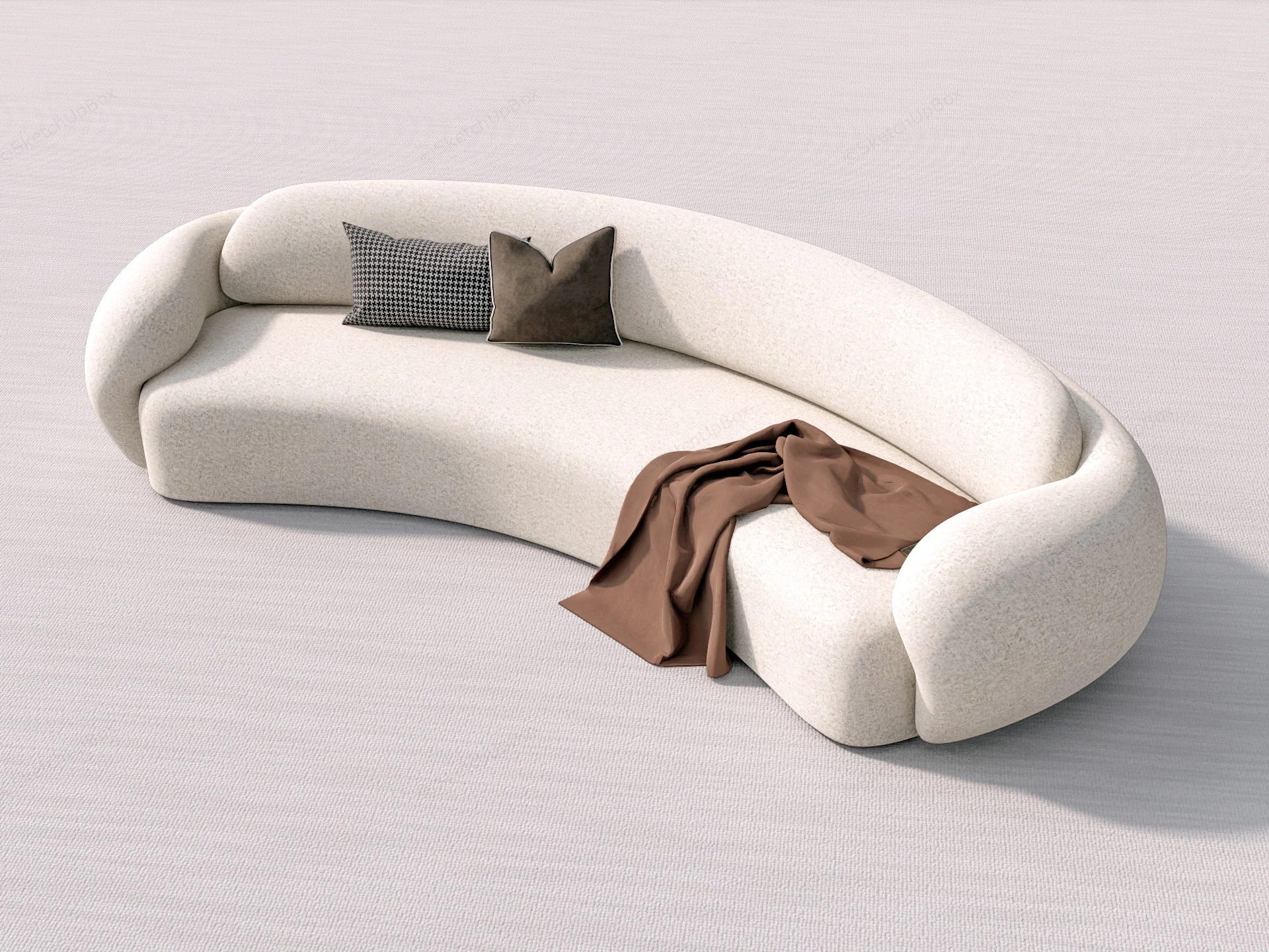 Curved Couch Sofa sketchup model preview - SketchupBox