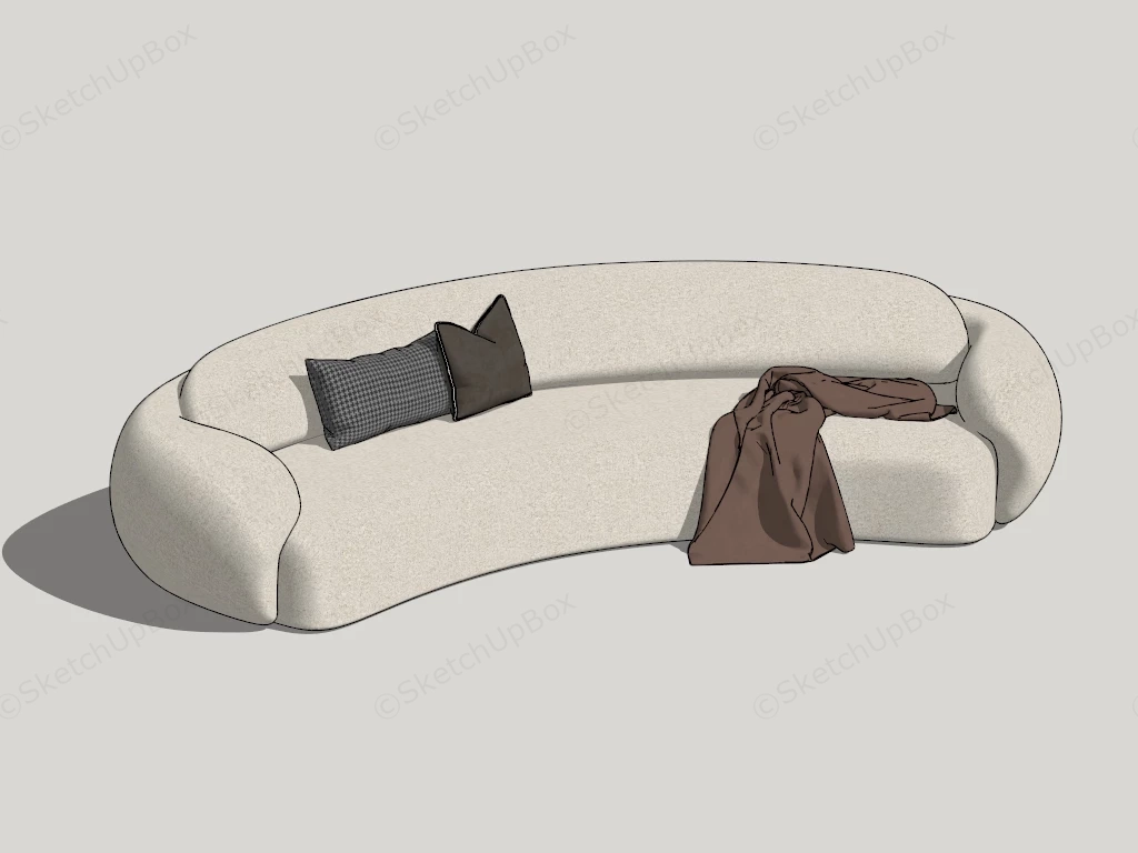 Curved Couch Sofa sketchup model preview - SketchupBox