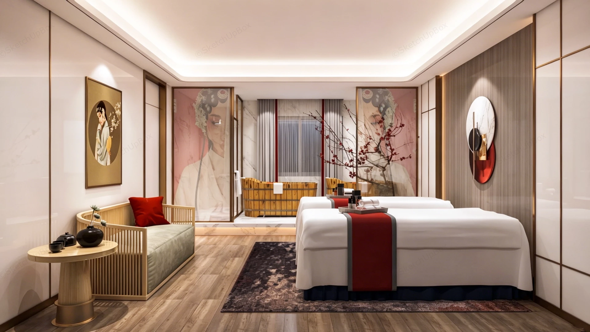 Massage Luxury Spa Interior Design sketchup model preview - SketchupBox