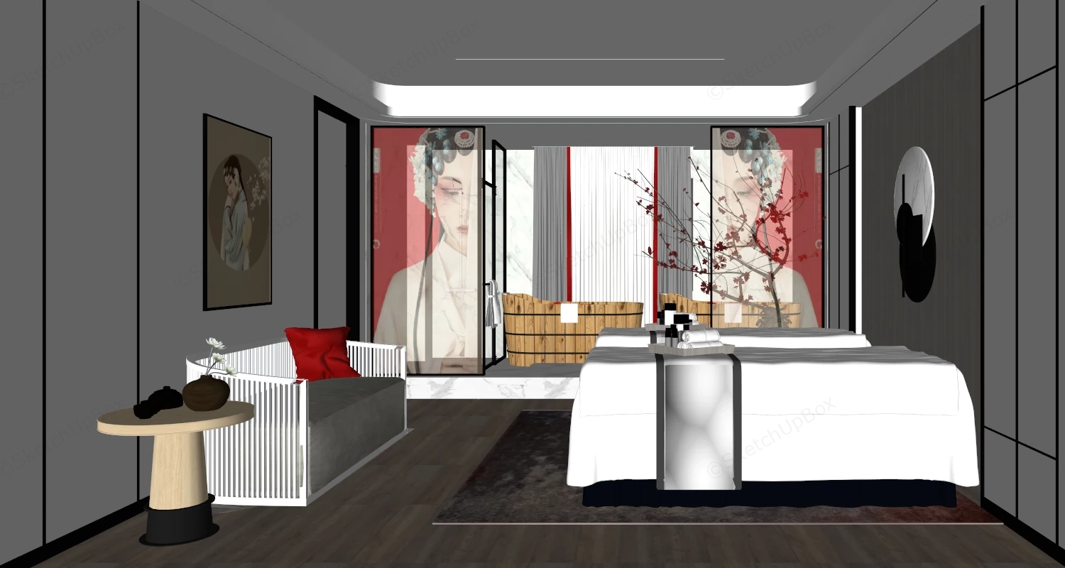 Massage Luxury Spa Interior Design sketchup model preview - SketchupBox