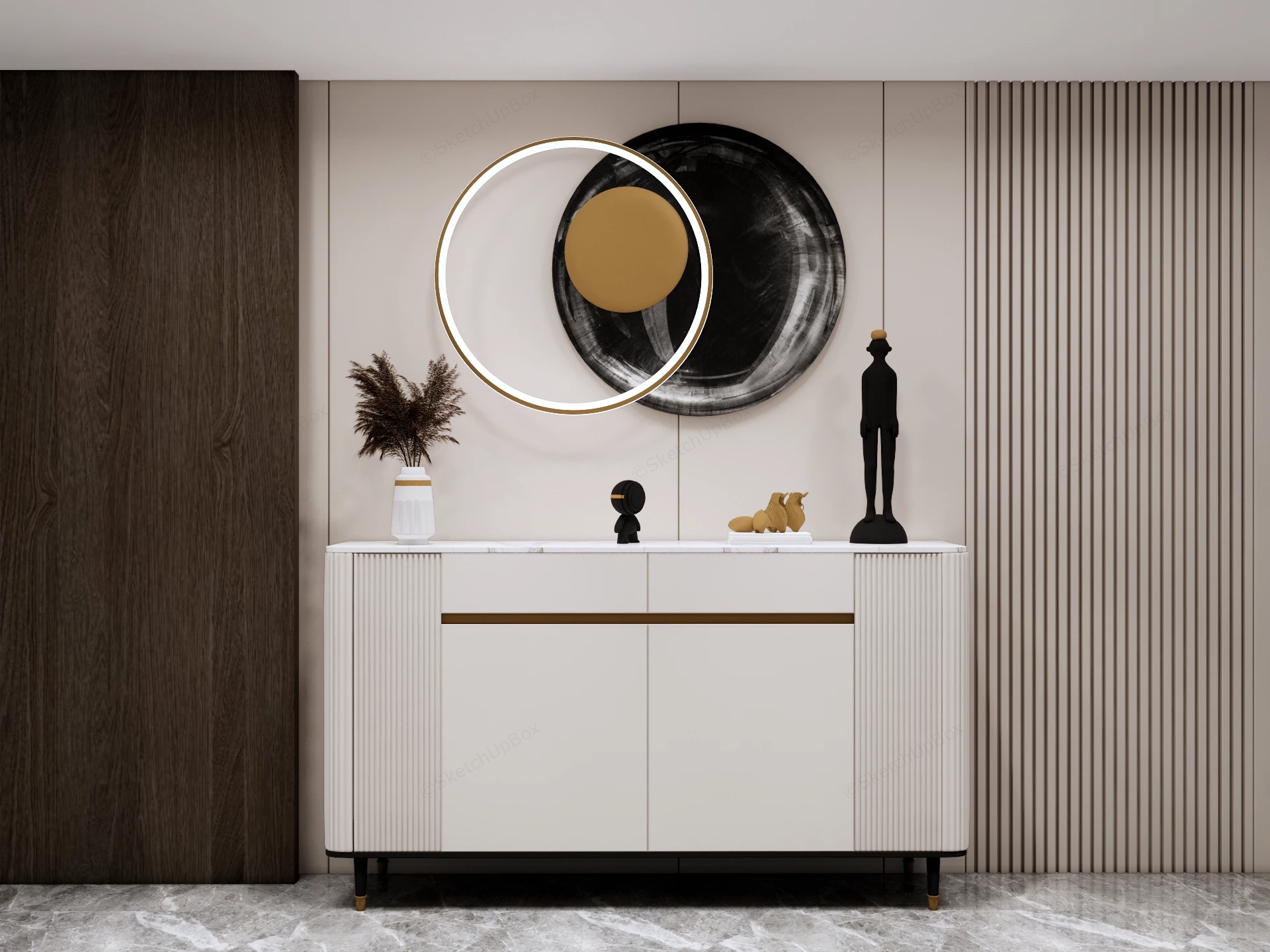 Modern Accent Sideboard Cabinet sketchup model preview - SketchupBox