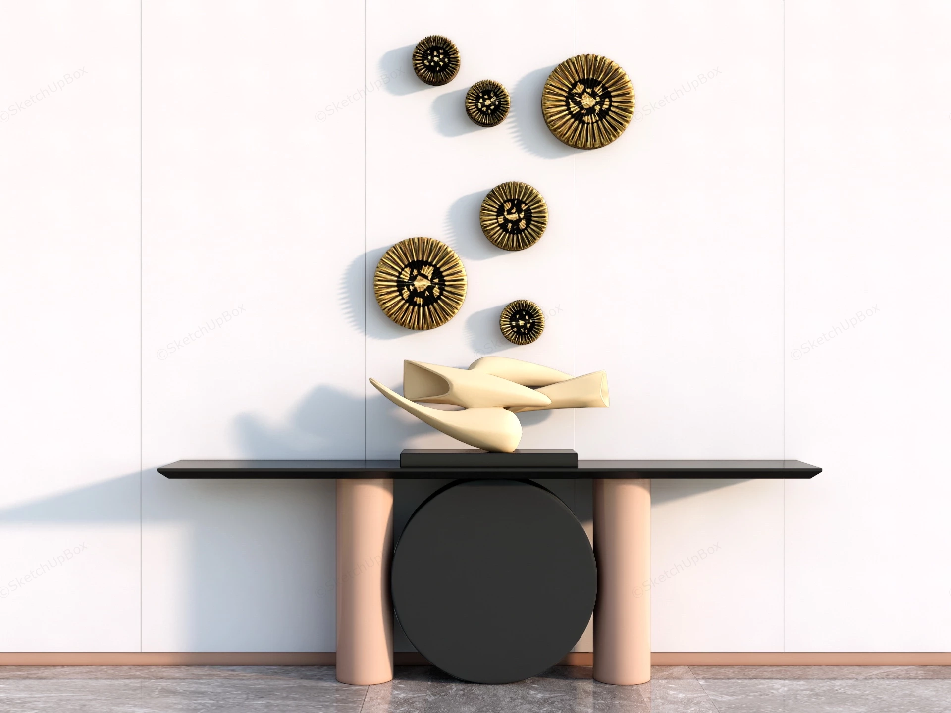 Entryway Console Table sketchup model preview - SketchupBox