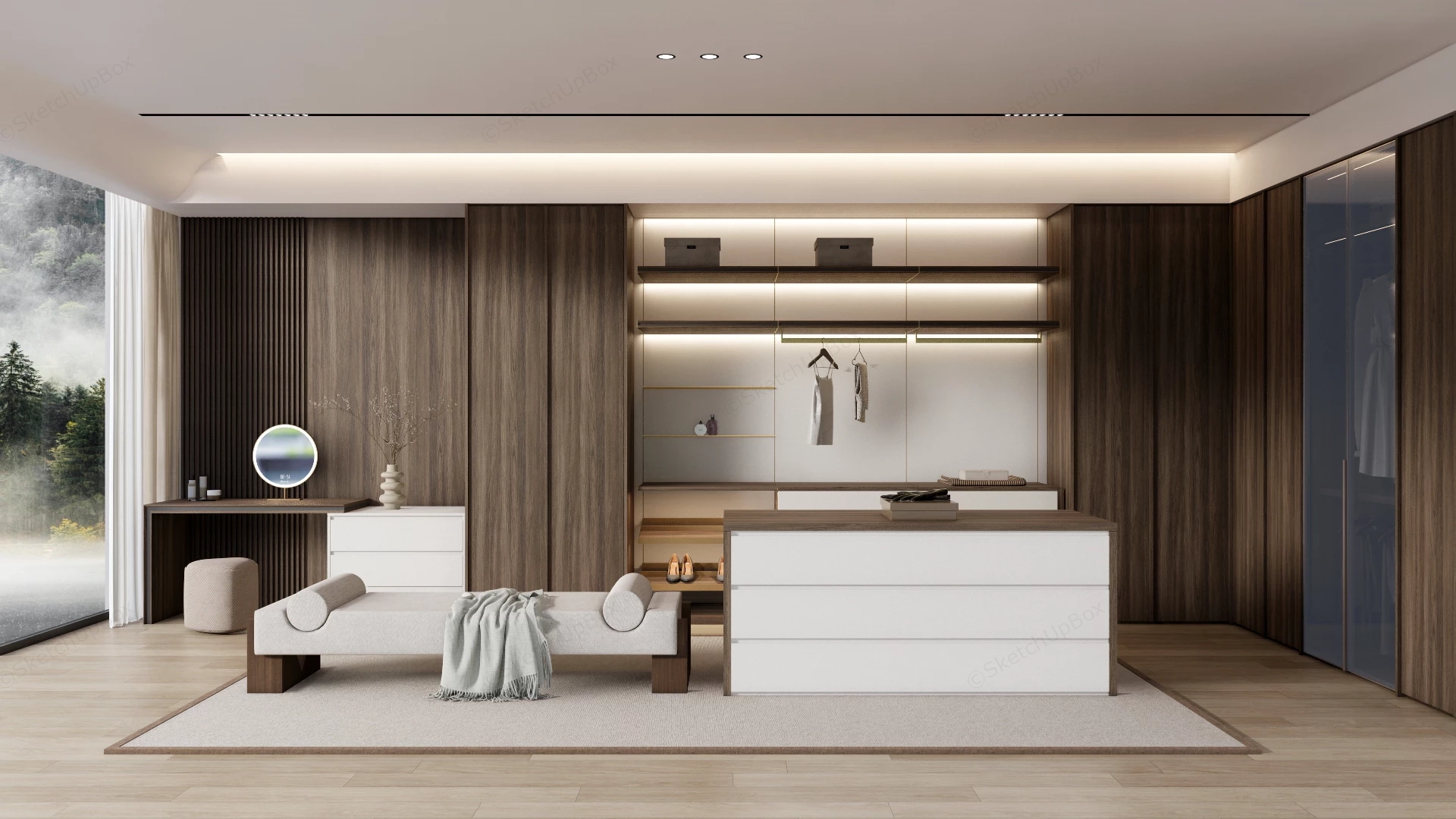 Minimalist Dressing Room Interior sketchup model preview - SketchupBox