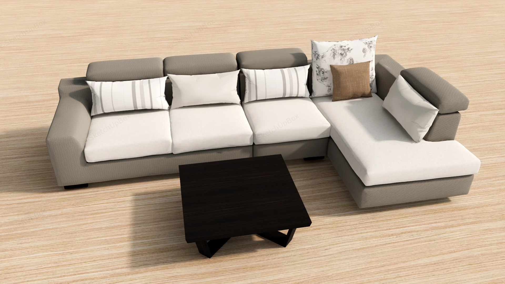 Sectional Sofa With Chaise sketchup model preview - SketchupBox