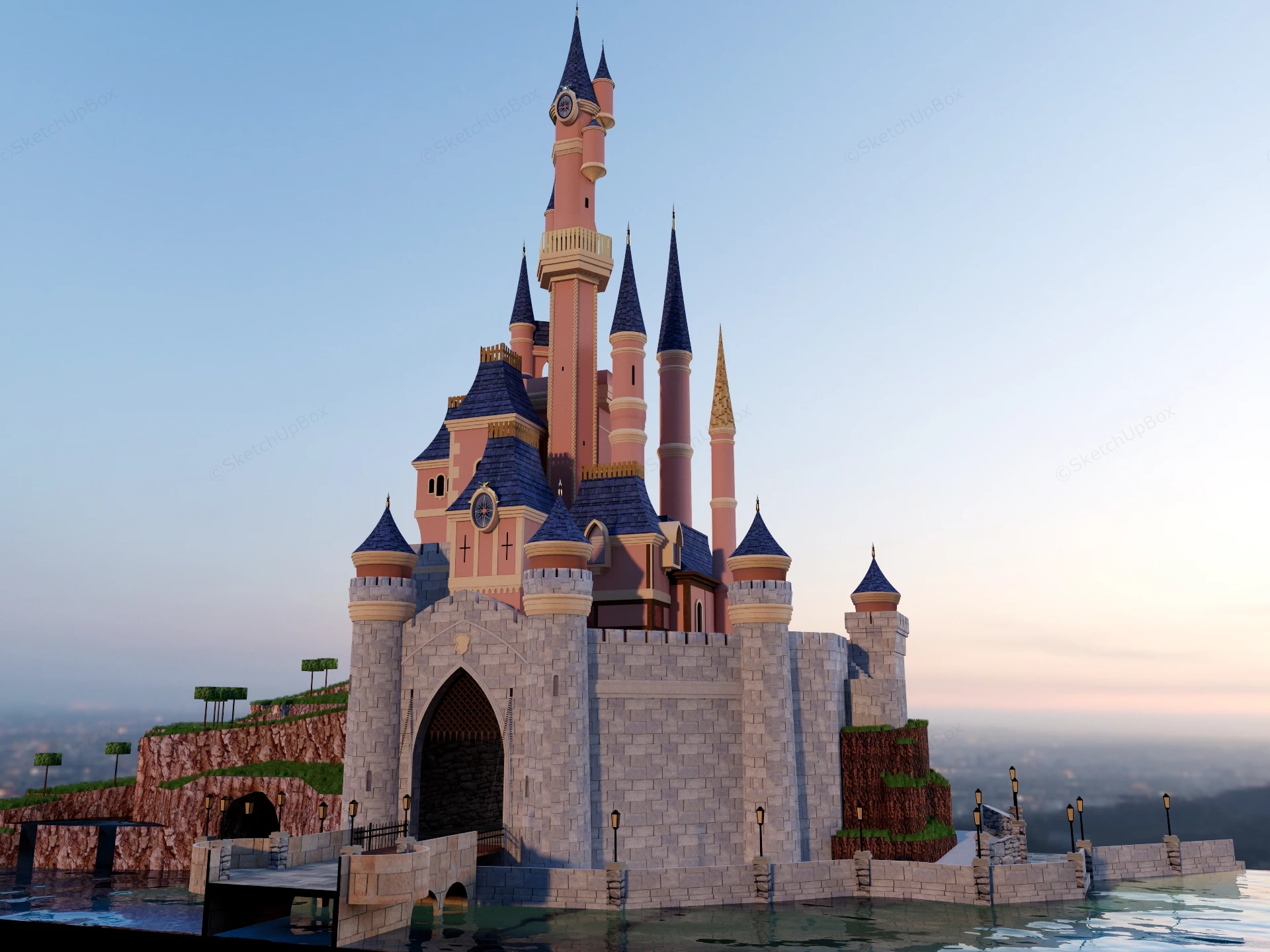 Fairy Tale Castle sketchup model preview - SketchupBox