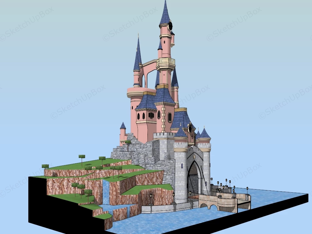 Fairy Tale Castle sketchup model preview - SketchupBox