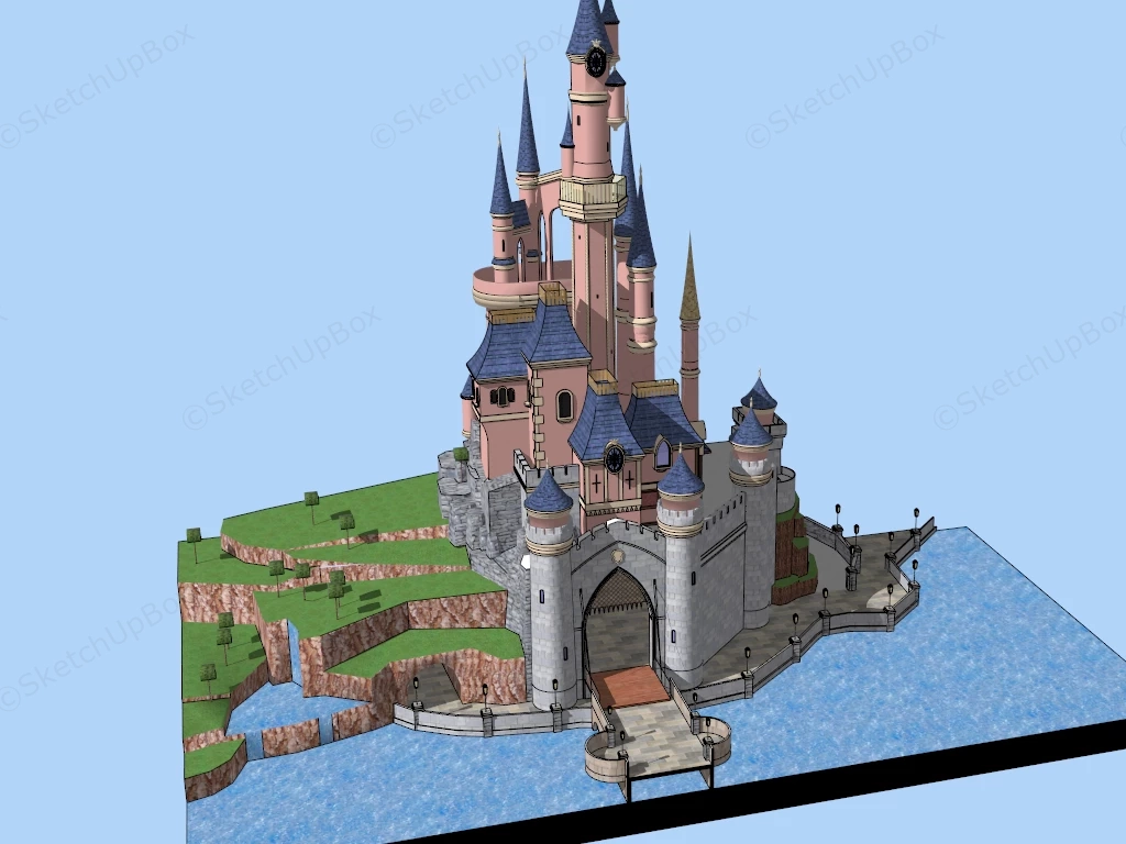 Fairy Tale Castle sketchup model preview - SketchupBox