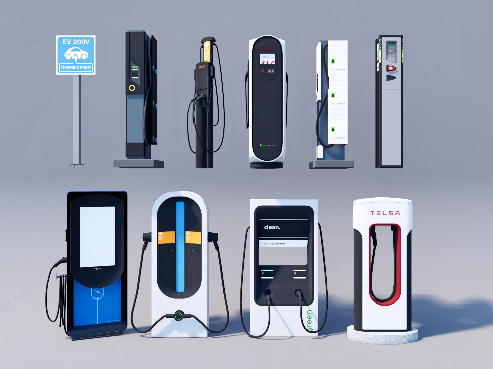 Electric Vehicle Charger sketchup model preview - SketchupBox