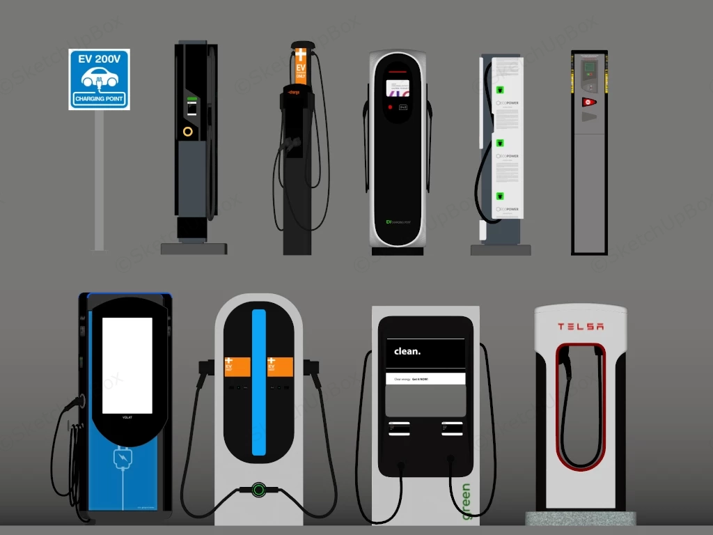 Electric Vehicle Charger sketchup model preview - SketchupBox