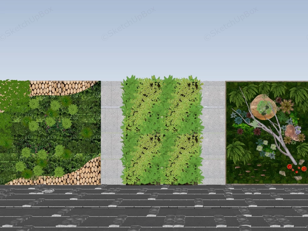Outdoor Vertical Green Wall sketchup model preview - SketchupBox